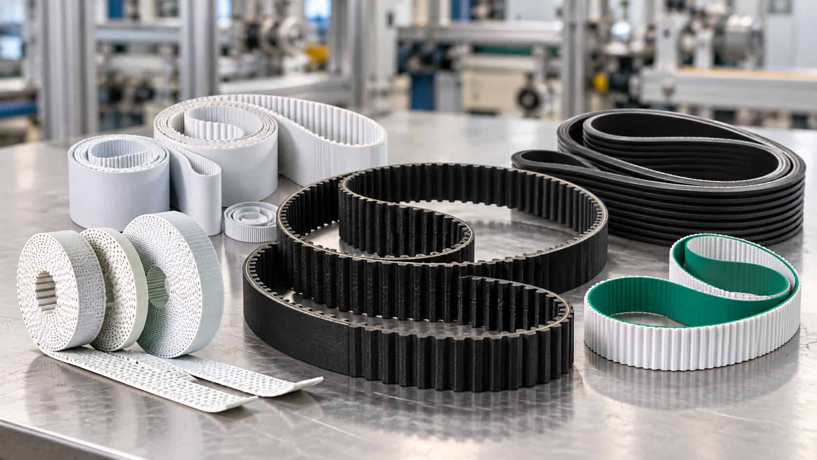 Quais são os tipos de correia utilizados em máquinas industriais?